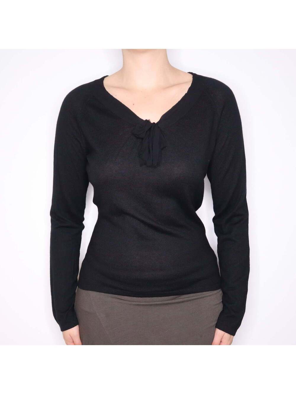 Y2K MAX MARA Black Silk and Cashmere Sweater (L)
